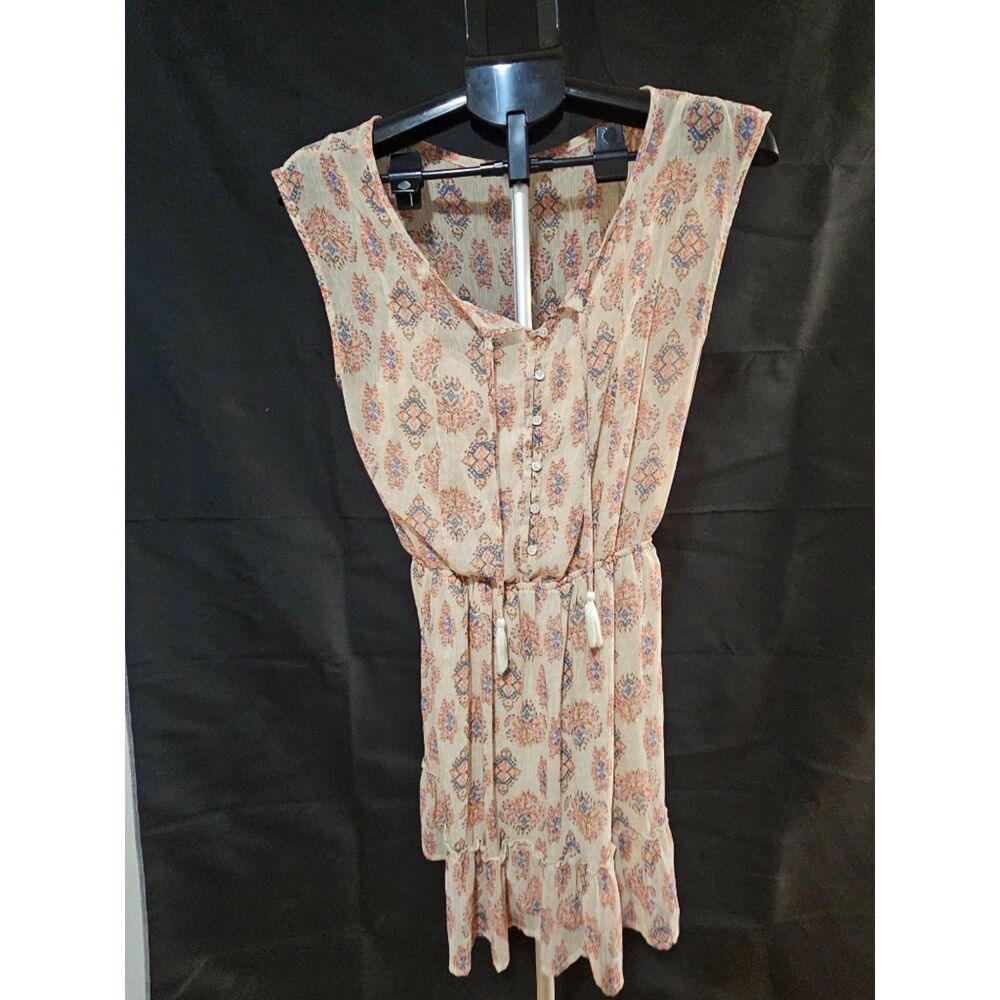 Hollister Tribal / Geometric Print Mini Dress & Tassel Drawstring